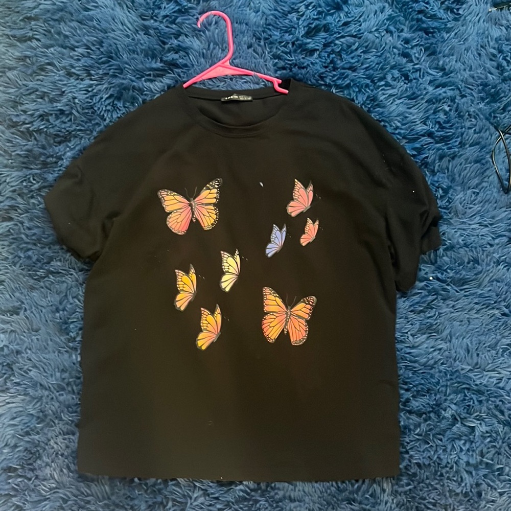 Black butterfly tshirt